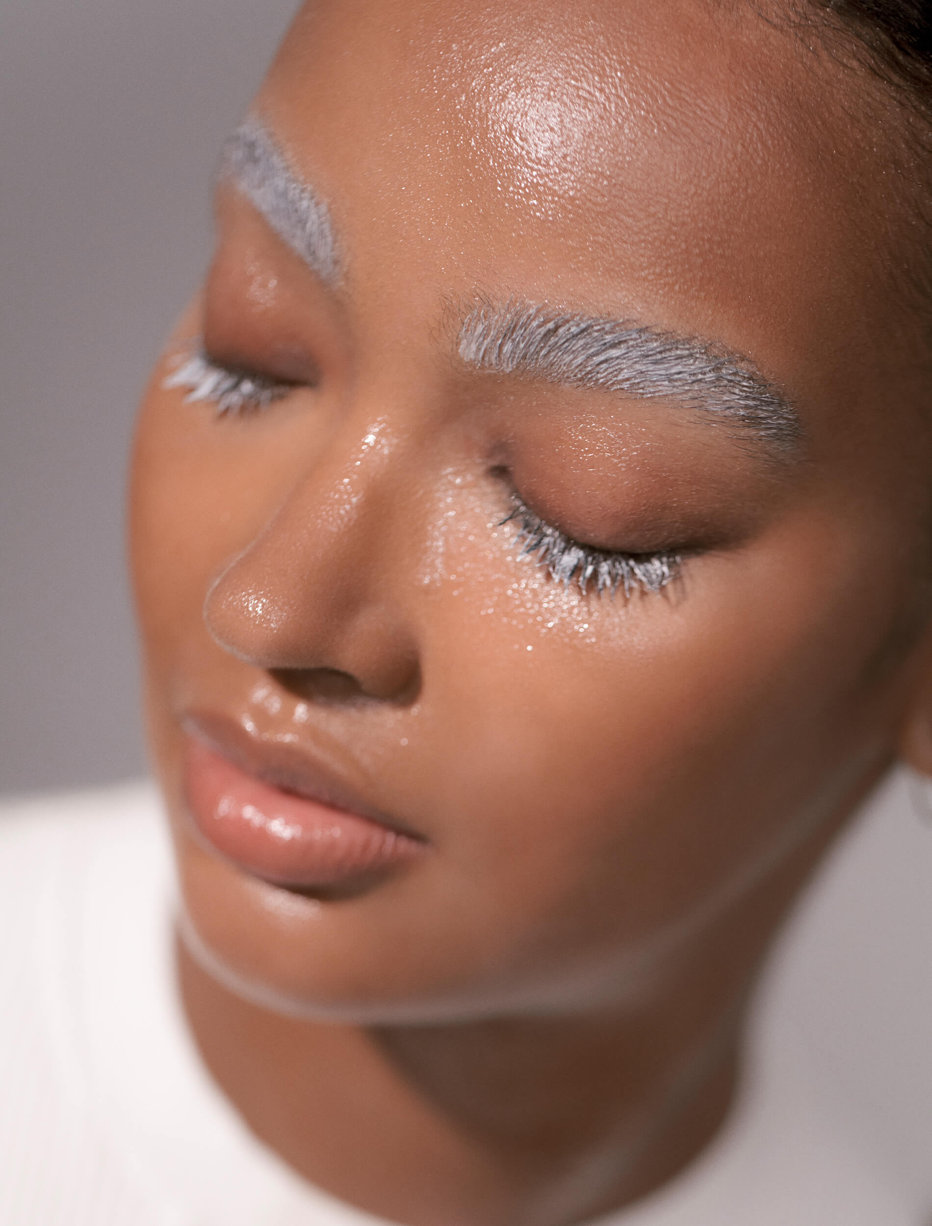 Model with Lash & brow Masque on lashes and brows